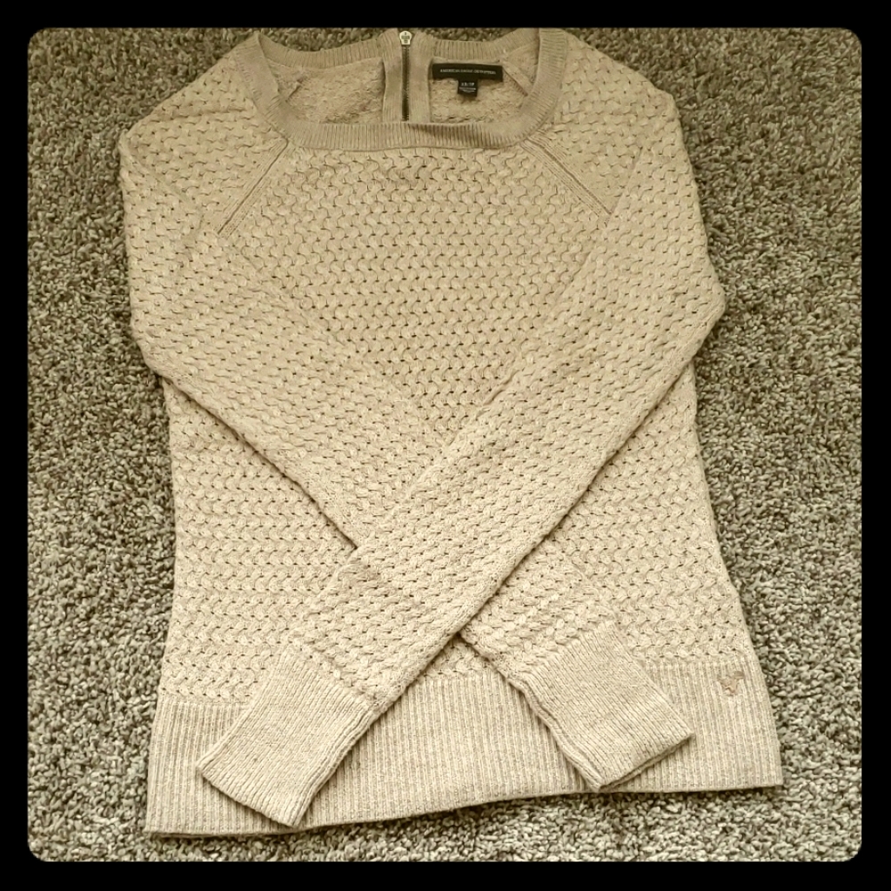 🌵Beige/Oatmeal Scoop Neck Sweater - Picture 1 of 3